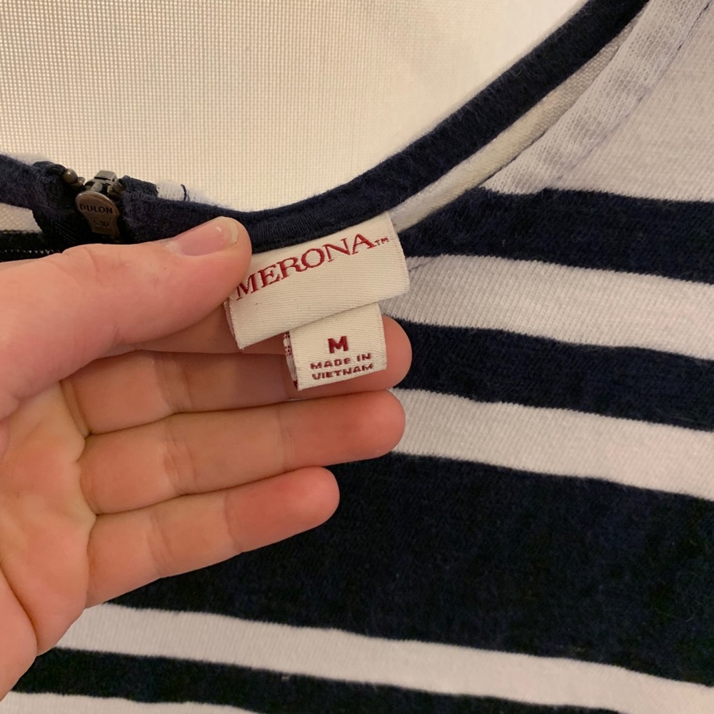 Blue and white striped shirt